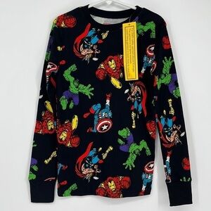 Marvel Amazon Essentials Long Sleeve Superhero Pajama Top Kids Size Large NWT!